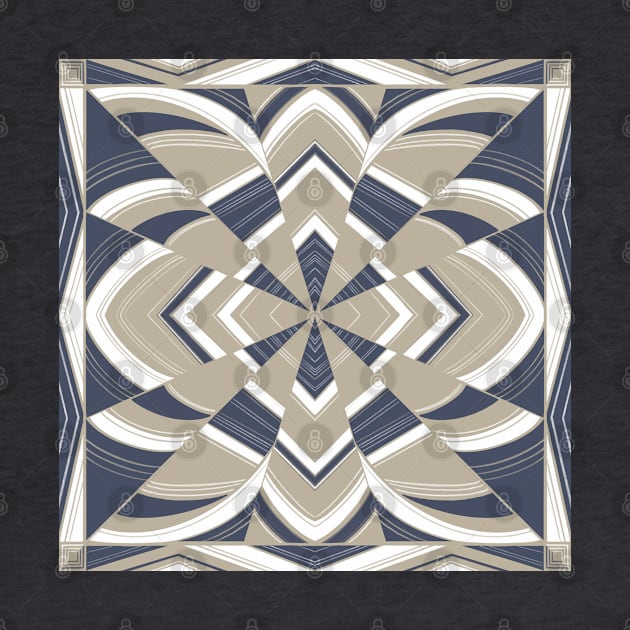 Hall of mirrors - navy & beige by AprilAppleArt